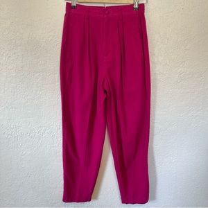 VTG Lizwear Hot Pink 100% Cotton Gauzey Pants Tapered Cropped Bareback